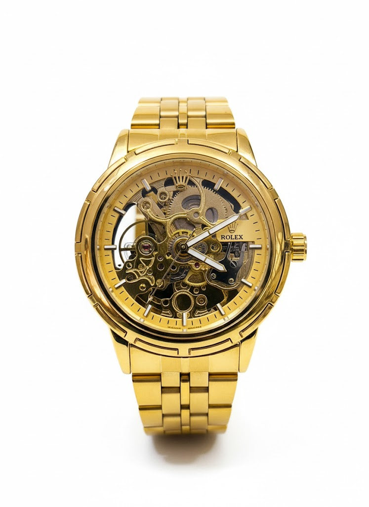 ROLEX SKELETON AUTOMATIC Silver Golden